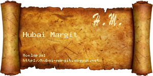 Hubai Margit névjegykártya